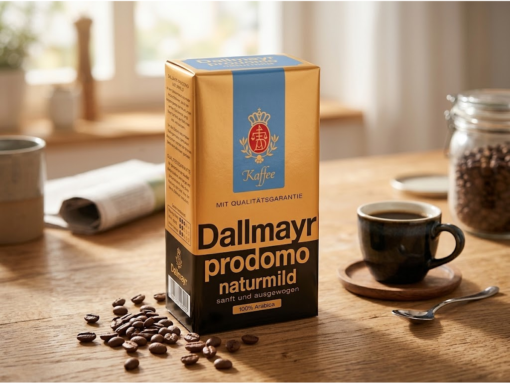 Dallmayr Prodomo Naturmild mletá káva v kávovém prostředí