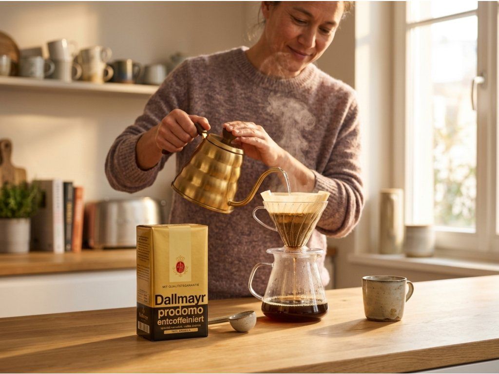 Dallmayr Prodomo bez kofeinu při servírování