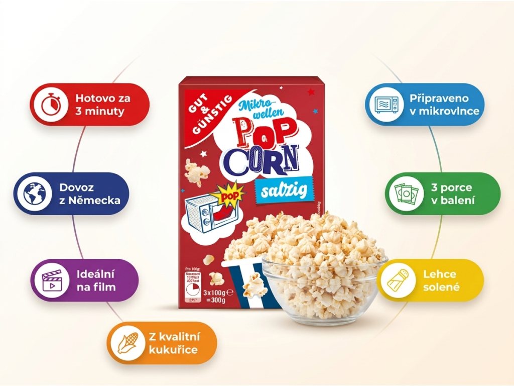 G&G Popcorn do mikrovlnky - přehled výhod