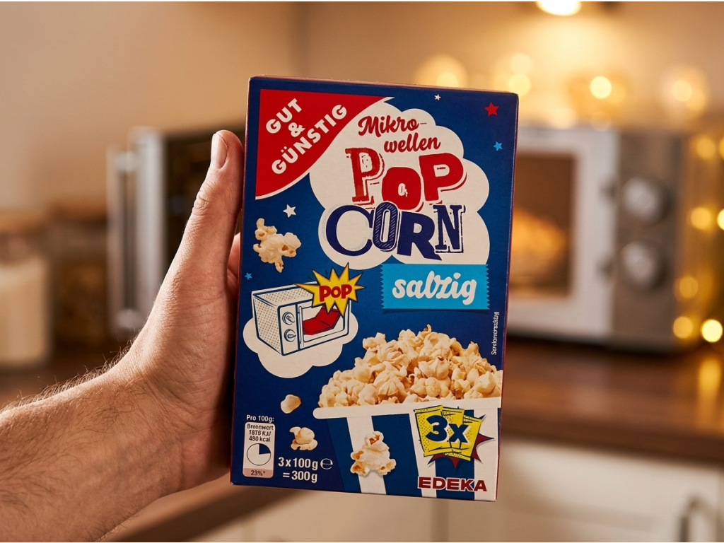 G&G Popcorn do mikrovlnky - balení v ruce