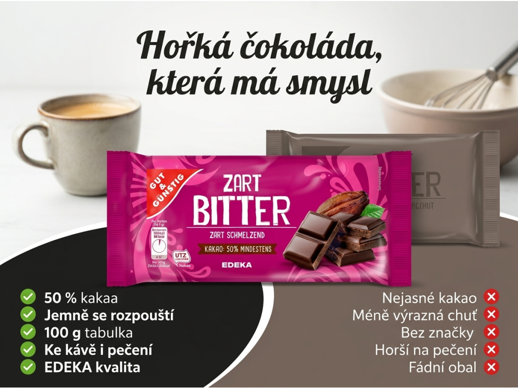 Srovnání G&G hořké čokolády