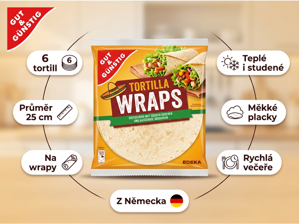 G&G tortilové wrapy 370g - infografika výhod