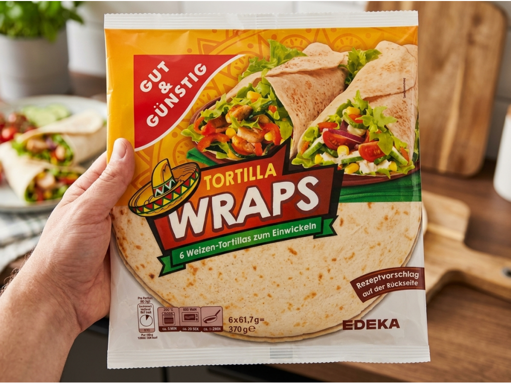 G&G tortilové wrapy 370g - balení v ruce