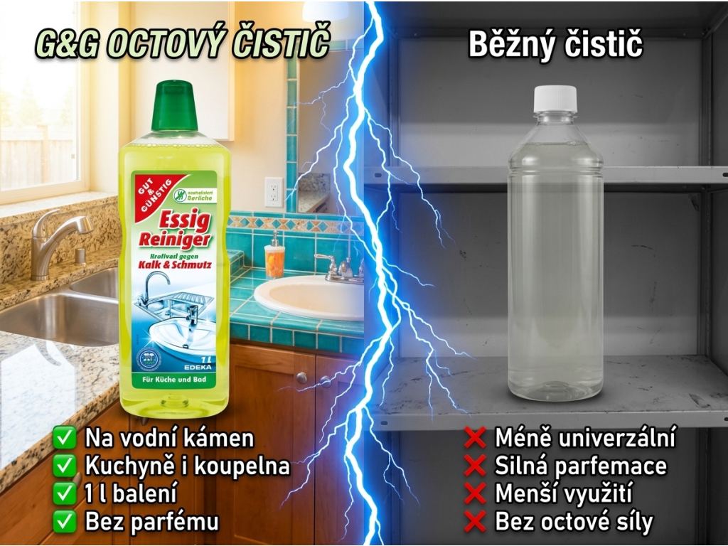 Srovnání G&G octového čističe