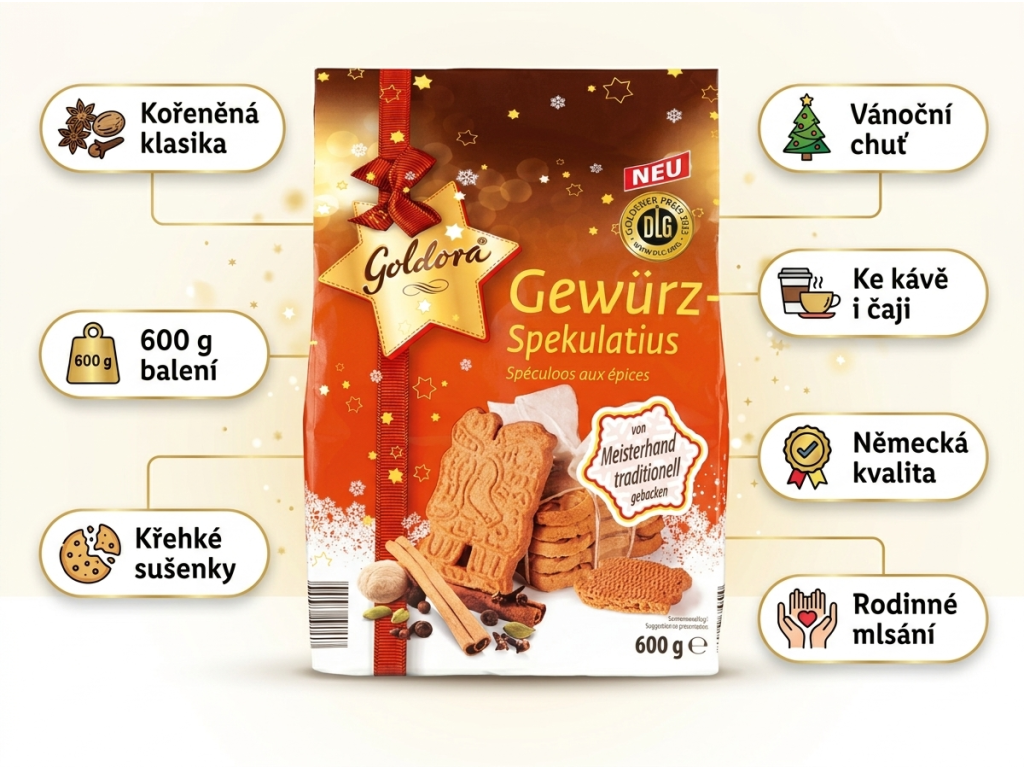 Goldora kořeněné Spekulatius 600 g - infografika