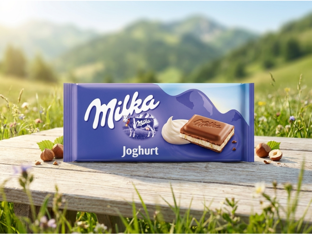 Milka jogurtová 100g v přírodním alpském prostředí