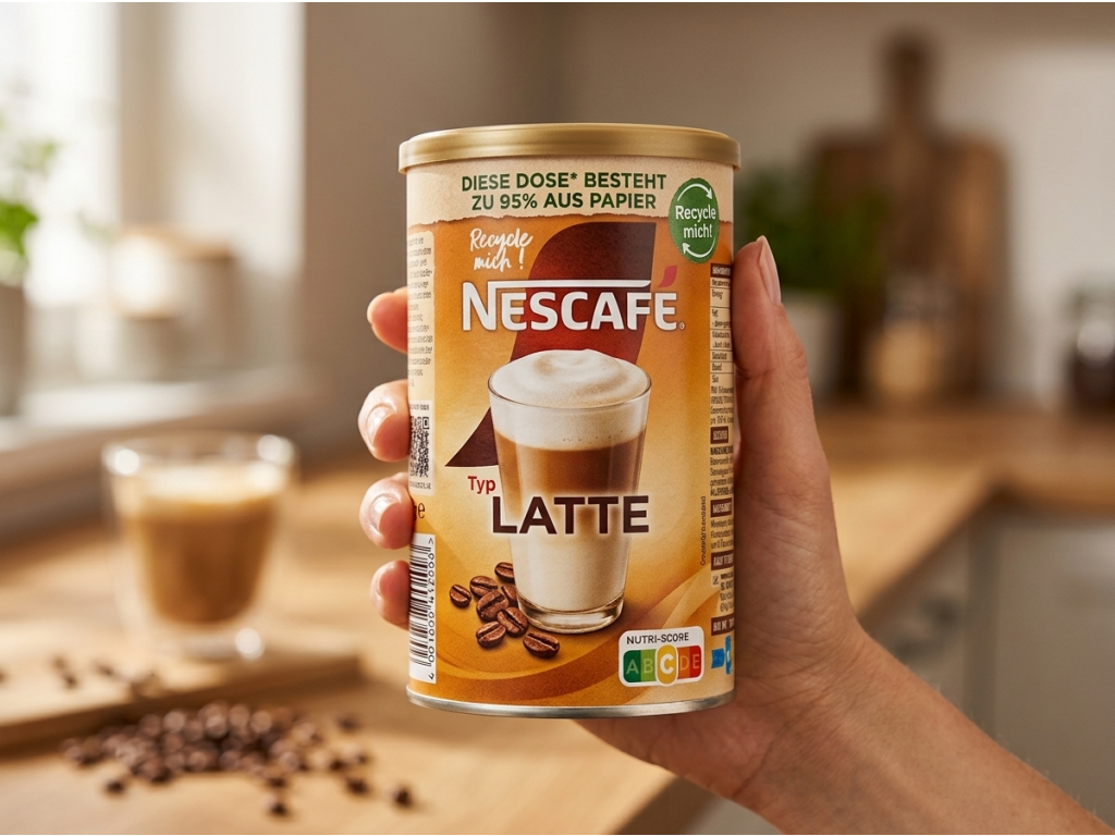 Nescafé Latte 230 g držené v ruce