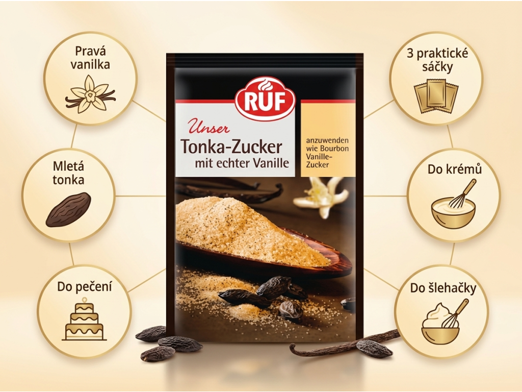 RUF Tonka cukr s pravou vanilkou - hlavní výhody