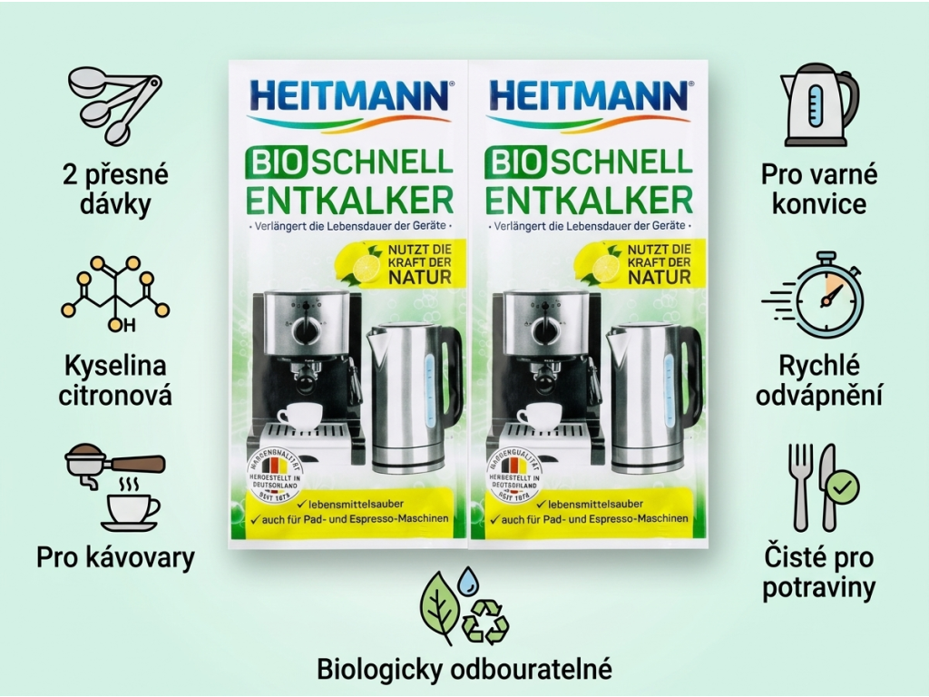 Heitmann Bio rychlý odvápňovač - hlavní výhody