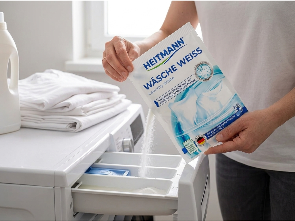 Přidání bělidla Heitmann k pracímu prostředku