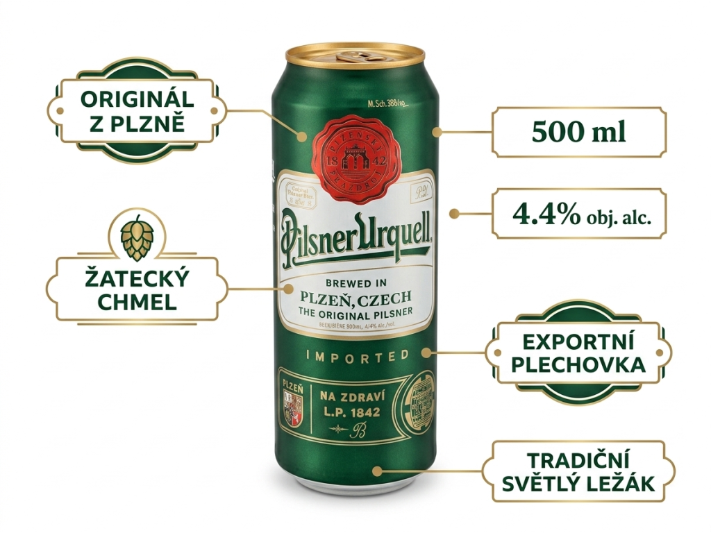 Pilsner Urquell plechovka - přehled výhod
