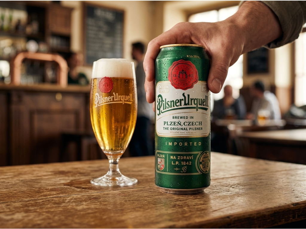Pilsner Urquell při servírování