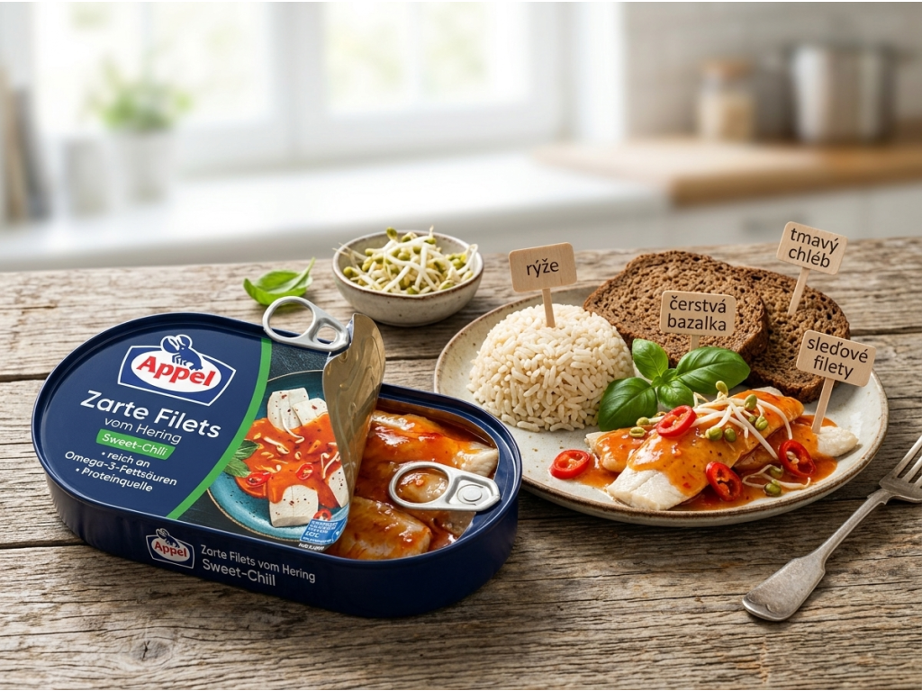 Appel sleďové filety se sladkým chilli - servírování