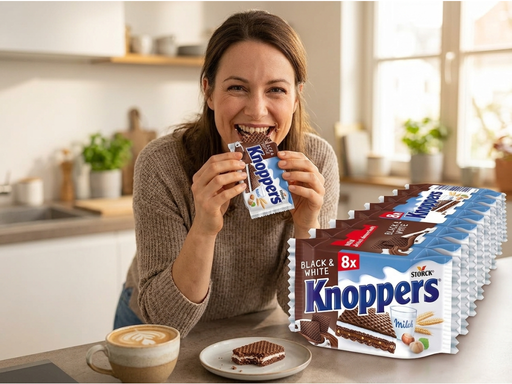 Knoppers Black & White při konzumaci