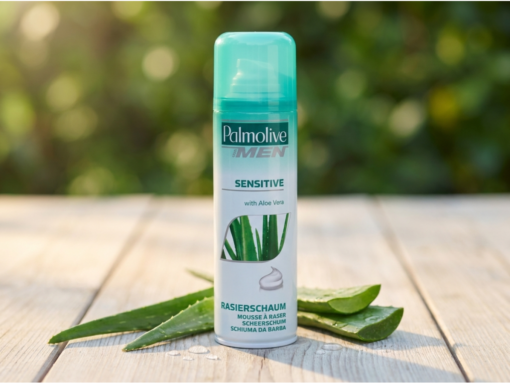 Palmolive For Men Sensitive pěna na holení v přírodním prostředí