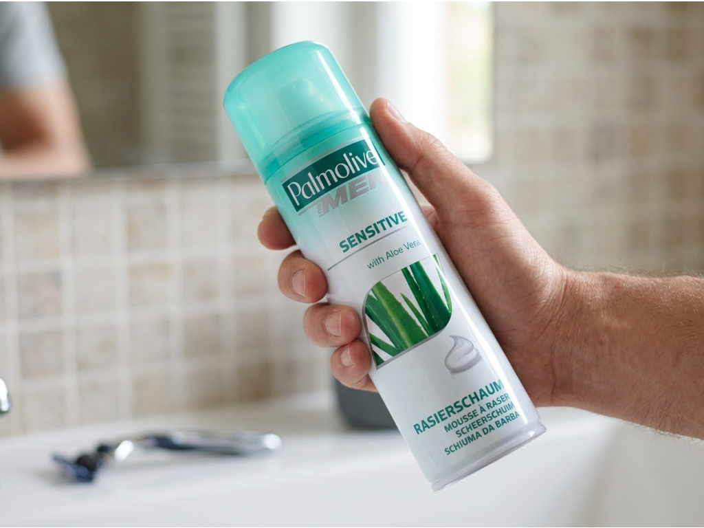 Palmolive For Men Sensitive pěna na holení v ruce