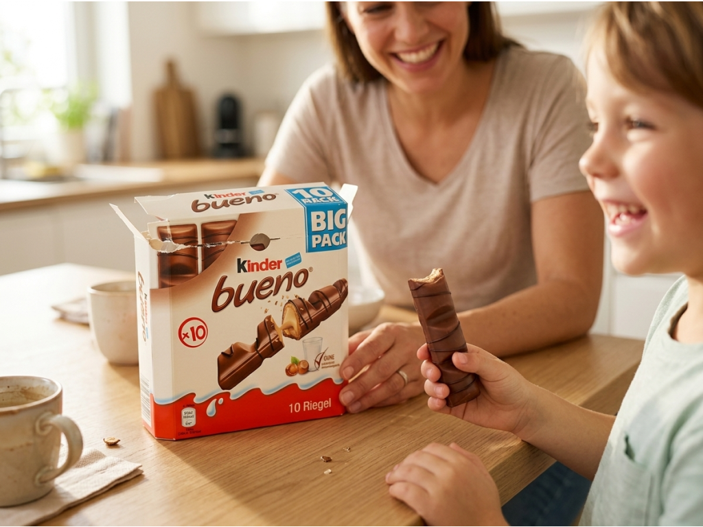 Kinder Bueno 10ks 215g při svačině s dětmi