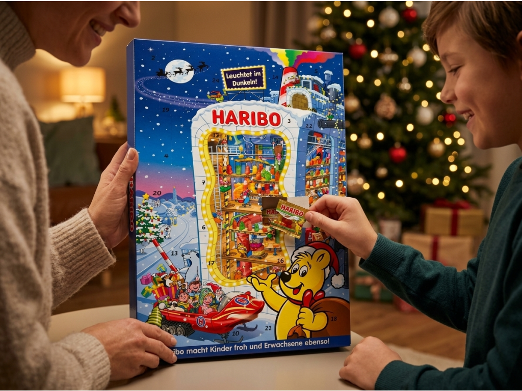 Rodinné otevírání adventního kalendáře Haribo