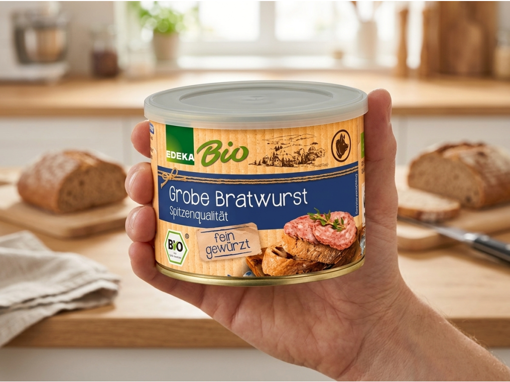Edeka BIO klobásová paštika ve sklenici