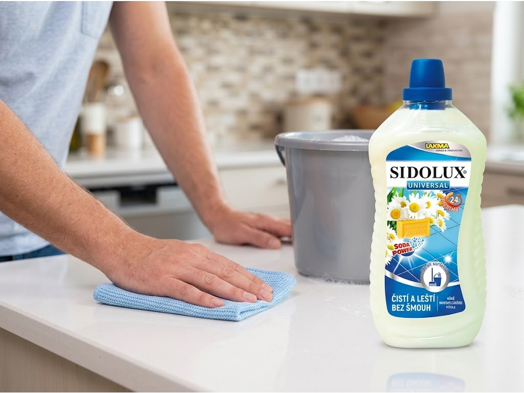 Sidolux Universal Marseillské mýdlo při úklidu