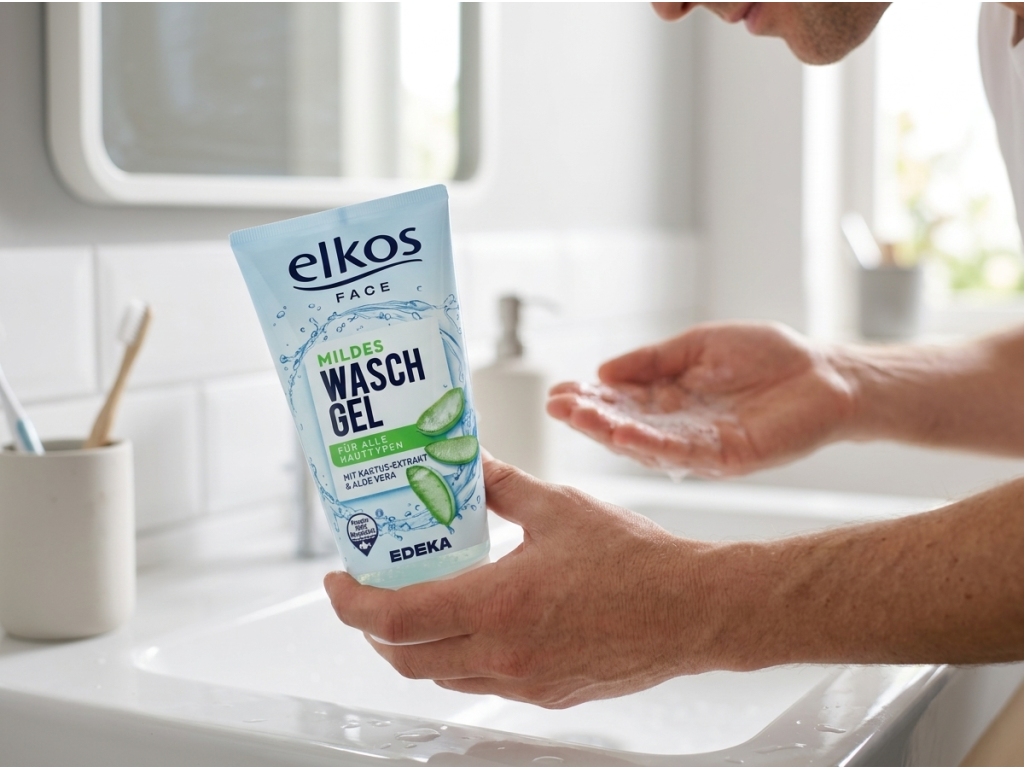 Elkos Čistící gel s kaktusovým extraktem a aloe vera 150 ml - použití v koupelně