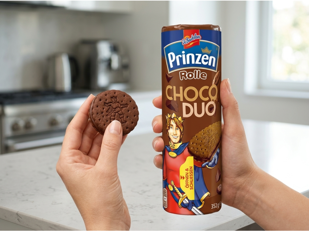 Prinzen Rolle Choco Duo v ruce