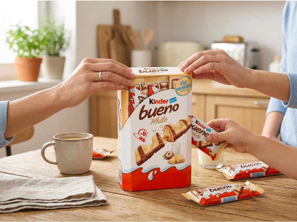 Kinder bueno White 6ks 117g - sdílení sladké pauzy