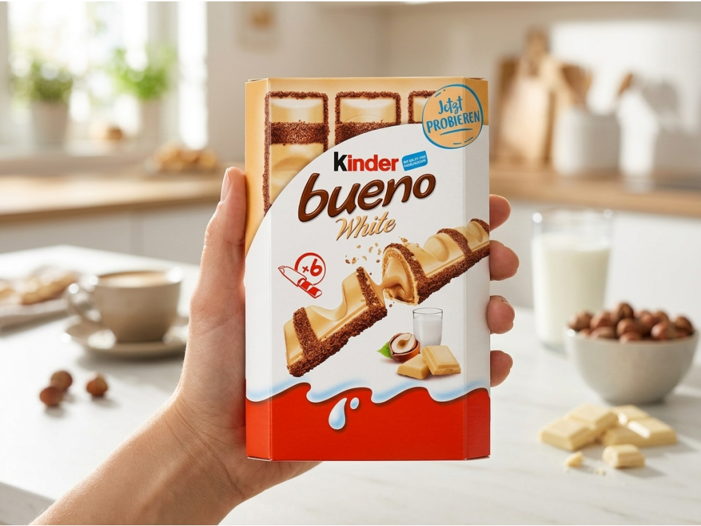 Kinder bueno White 6ks 117g - balení do ruky