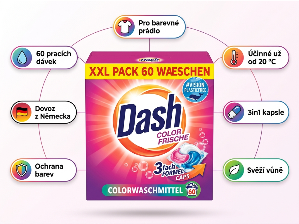 Dash Color prací kapsle — přehled výhod a benefitů