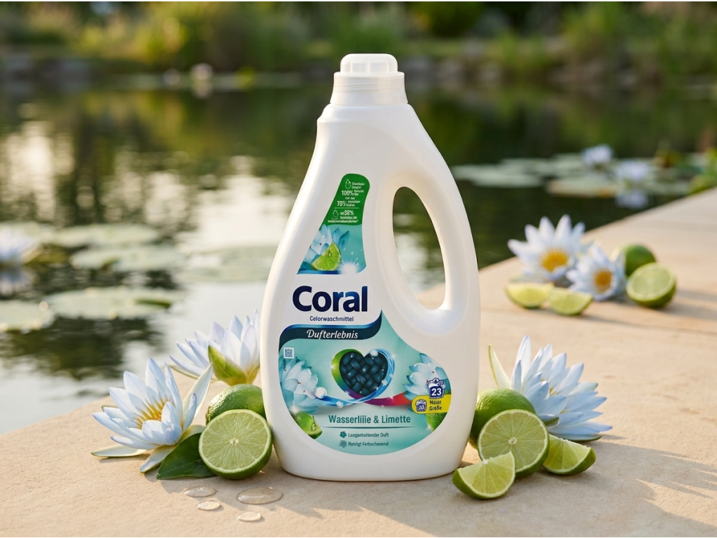 Coral prací gel Color v přírodním prostředí