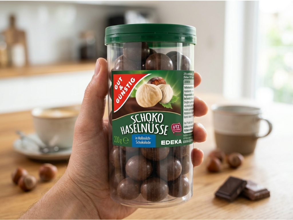 G&G Lískové oříšky v mléčné čokoládě v ruce