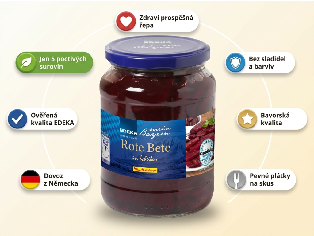 Edeka mein Bayern Červená řepa - přehled výhod