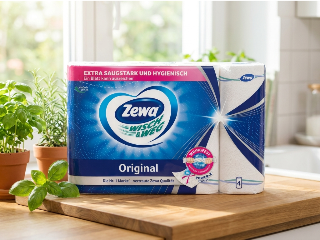 Zewa Original kuchyňské utěrky v přírodním kuchyňském prostředí