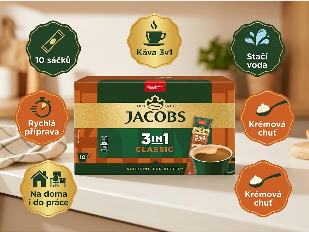 Jacobs 3v1 Classic - infografika výhod