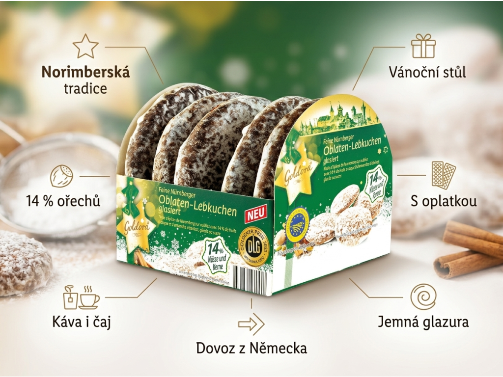 Goldora norimberské perníčky glazírované - hlavní výhody