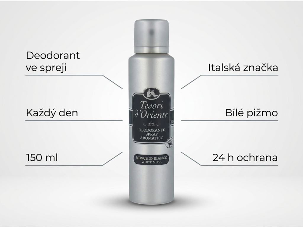 Tesori d'Oriente Muschio Bianco deodorant - přehled výhod