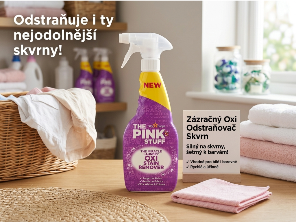 The Pink Stuff v prádelně u textilu a koberce