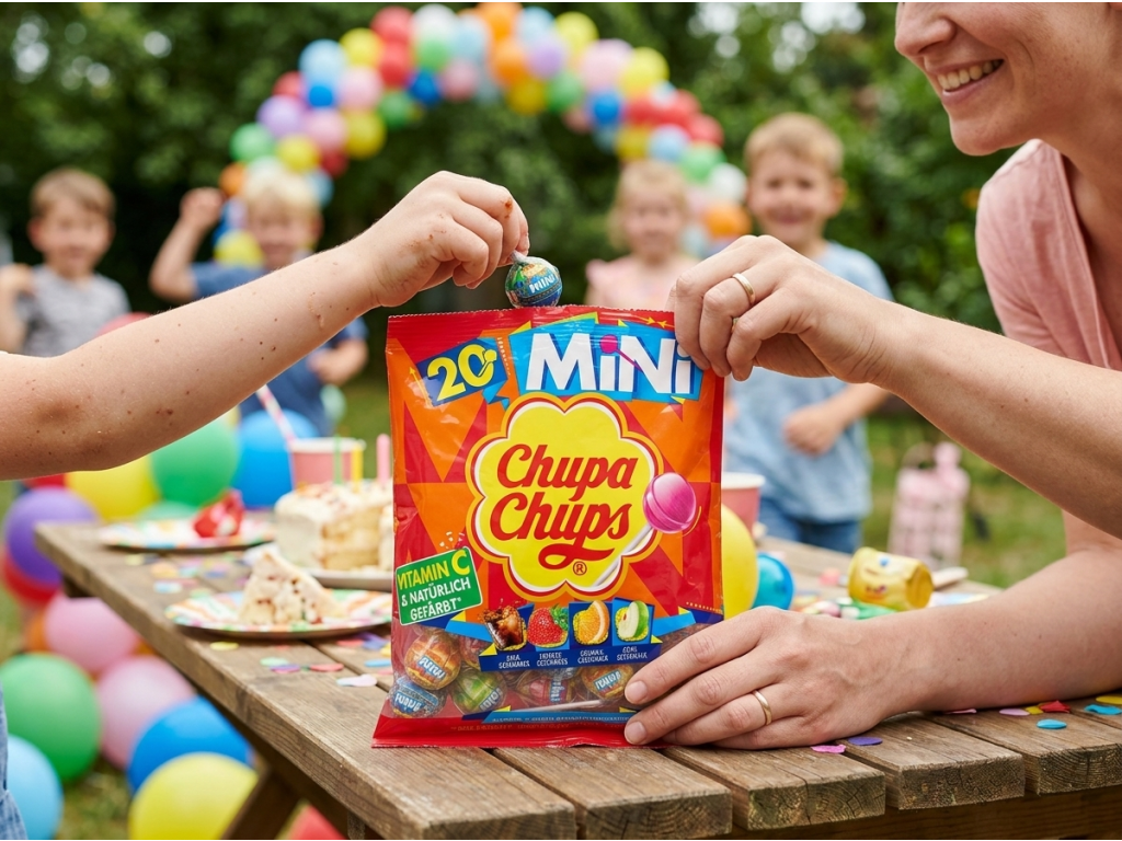 Chupa Chups Mini lízátka s vitamínem C - rodina si užívá lízátka