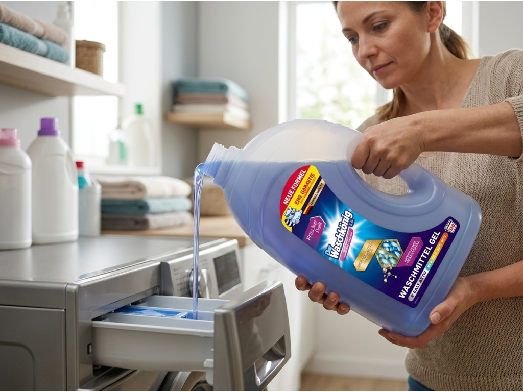 Použití pracího gelu Waschkönig Universal Lavender 5 l