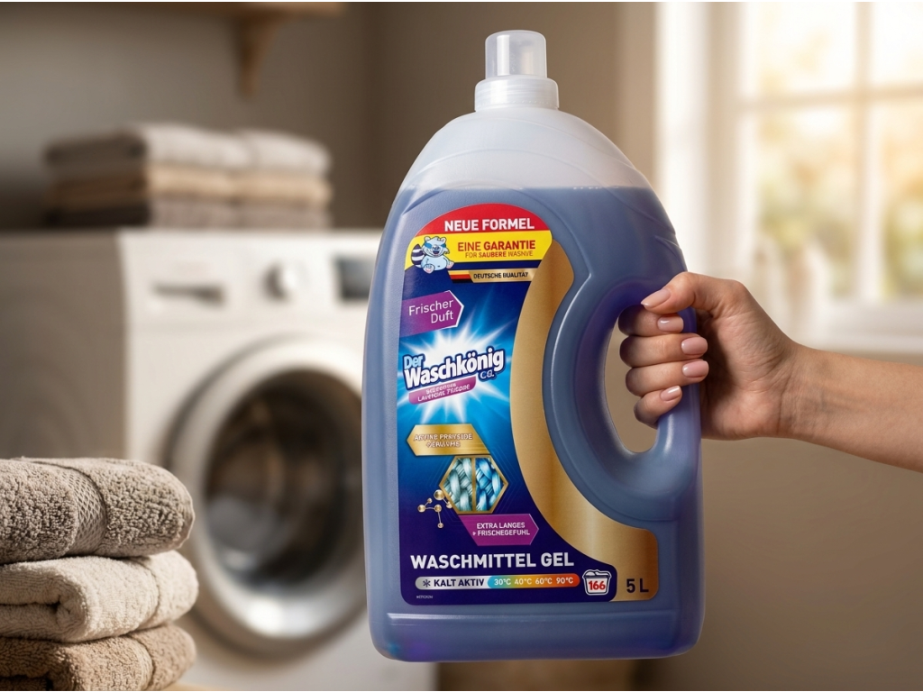 Waschkönig Universal Lavender prací gel 5 l v ruce