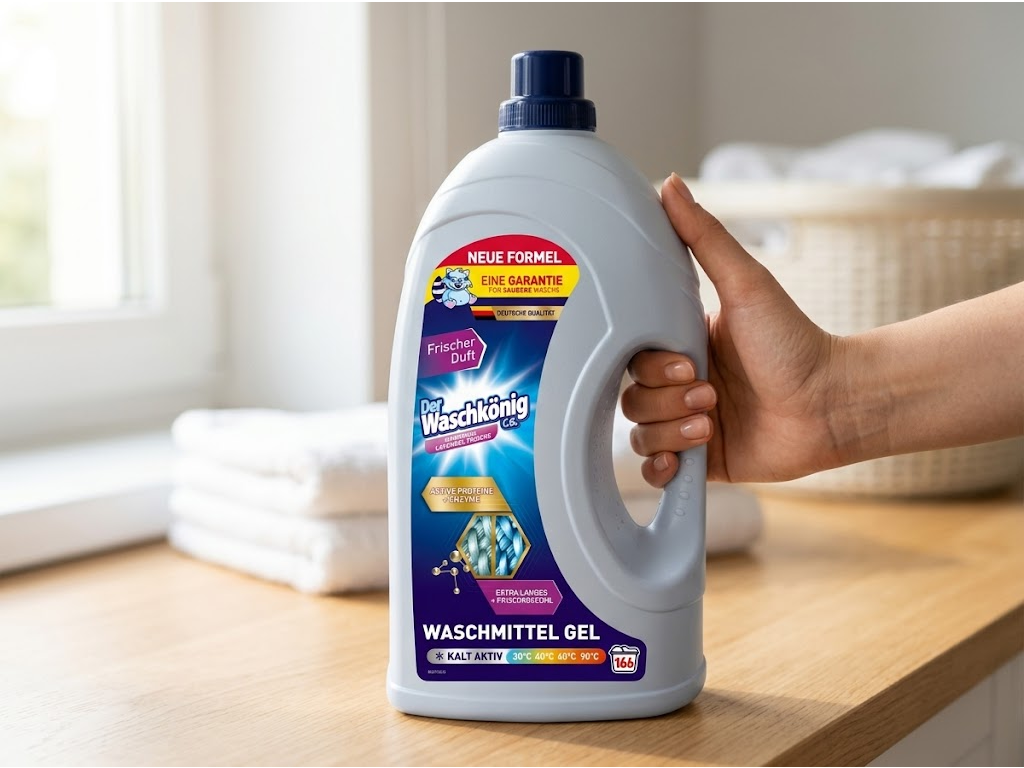 Waschkönig Universal Lavender prací gel 5 l - detail v ruce