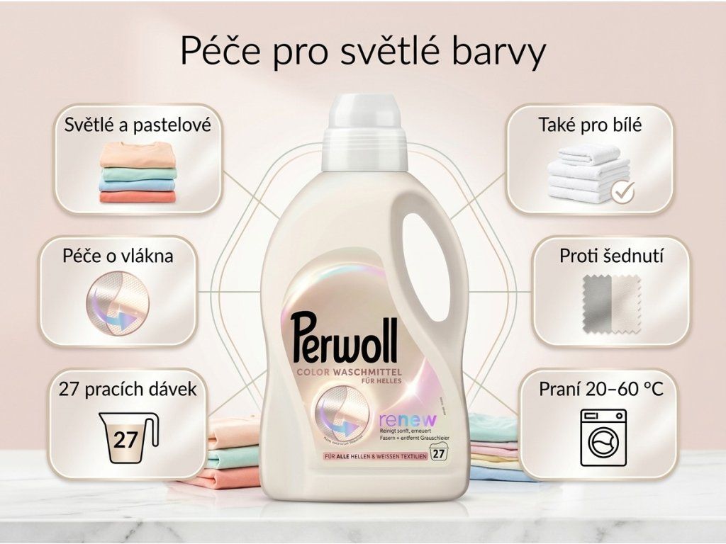 Perwoll Color na světlé prádlo – vlastnosti a použití