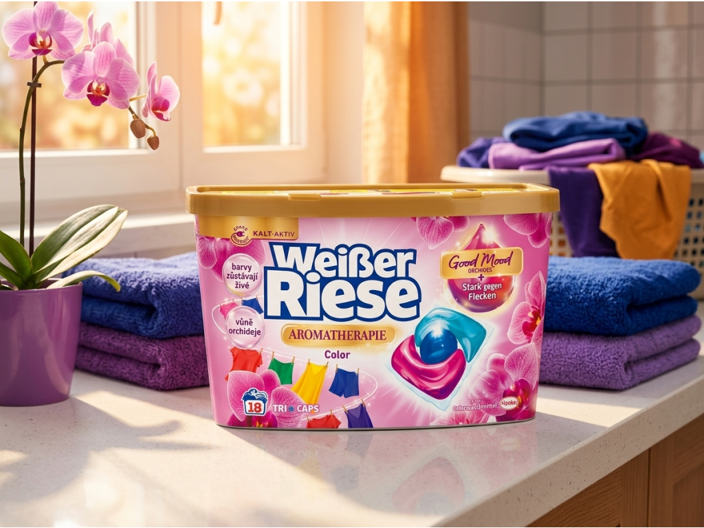 Weisser Riese Color Trio Caps Orchidej v prádelně