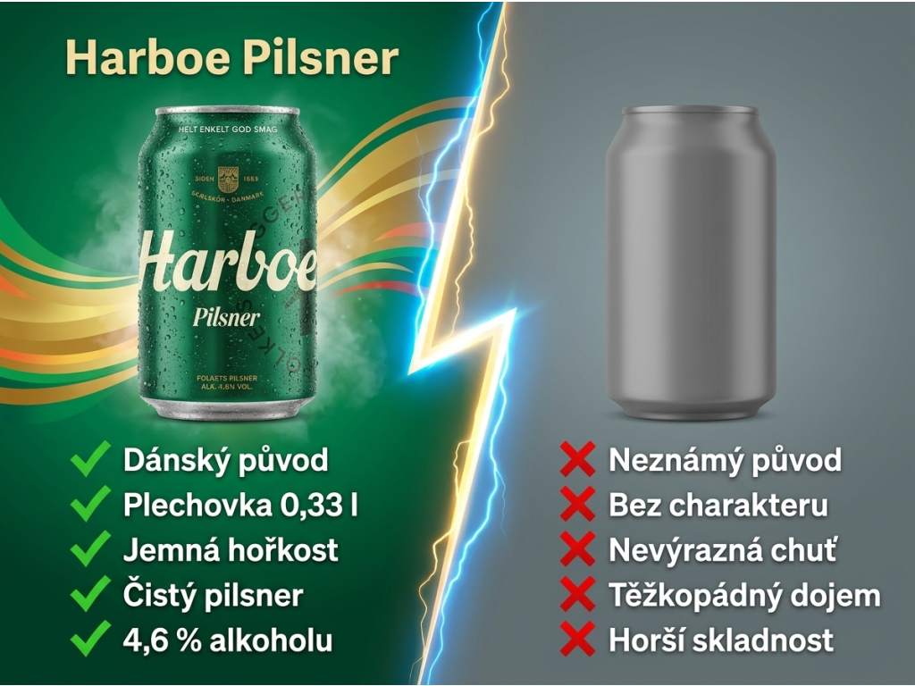 Srovnání Harboe Pilsner s běžným pivem