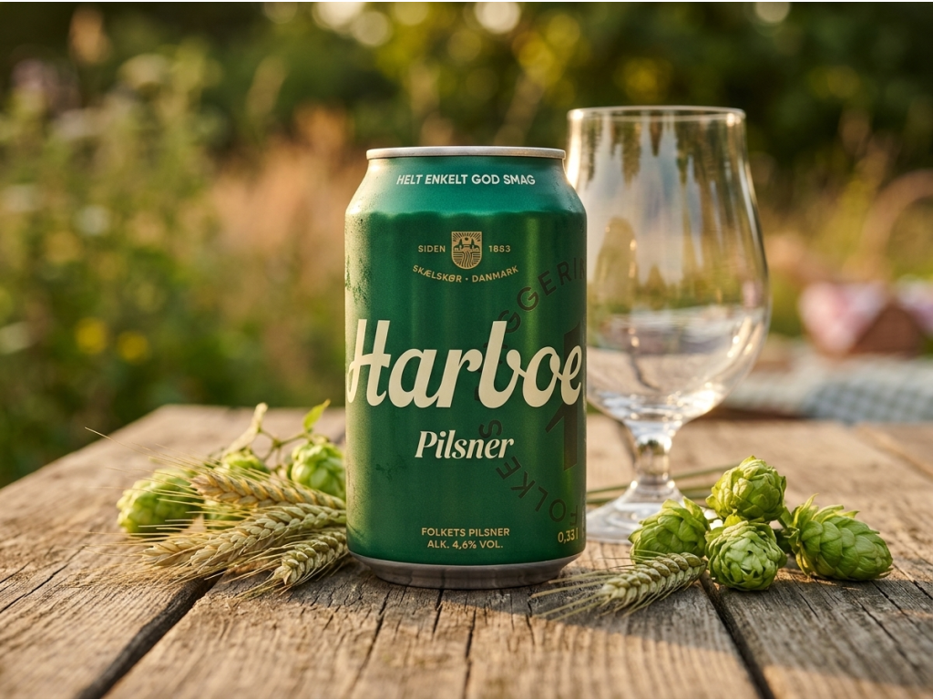 Harboe Pilsner s chmelem a ječmenem
