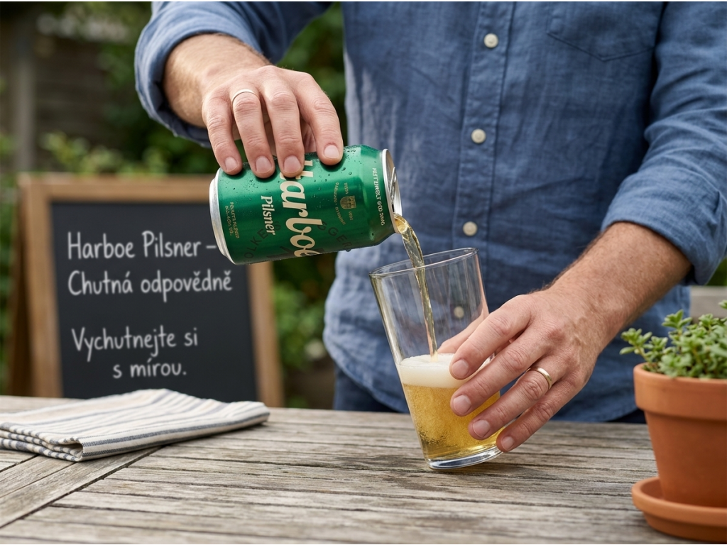 Podávání piva Harboe Pilsner