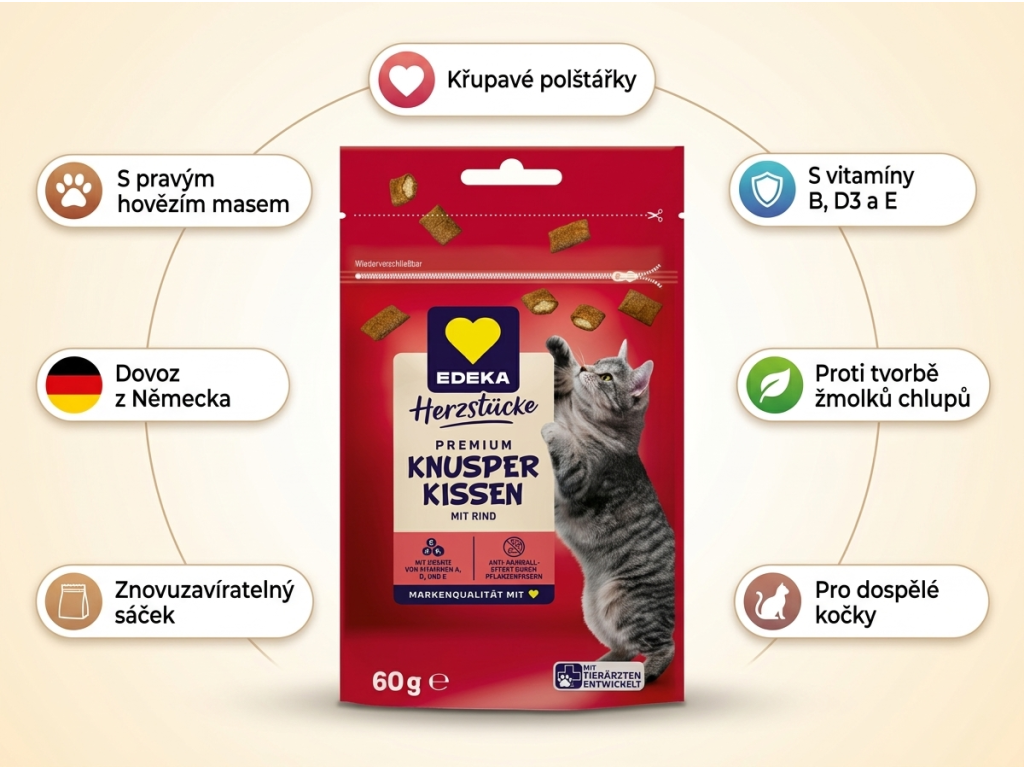 Edeka Herzstücke Knusper Kissen - infografika benefitů