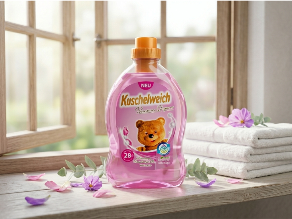 Kuschelweich Premium Elegance s makadamským olejem 28 dávek 750 ml - jemná vůně prádla
