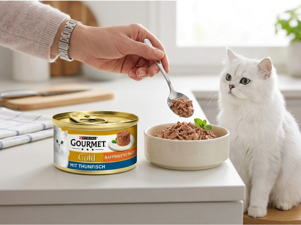 Podávání Purina GOURMET Gold s tuňákem