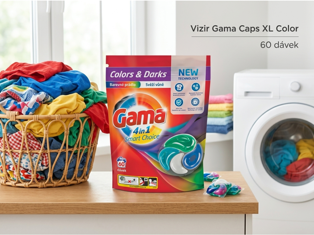 Vizir Gama Caps XL Color v prostředí prádelny